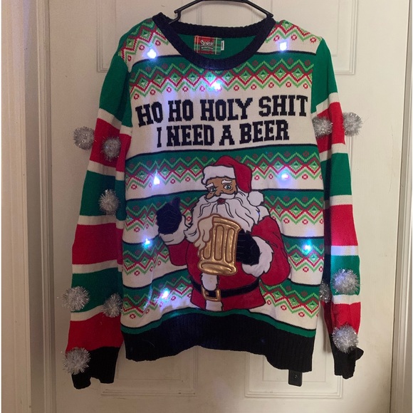 Spencer's Sweaters Light Up Ugly Christmas Sweater By Spencers Spencers Ugly Christmas Sweater